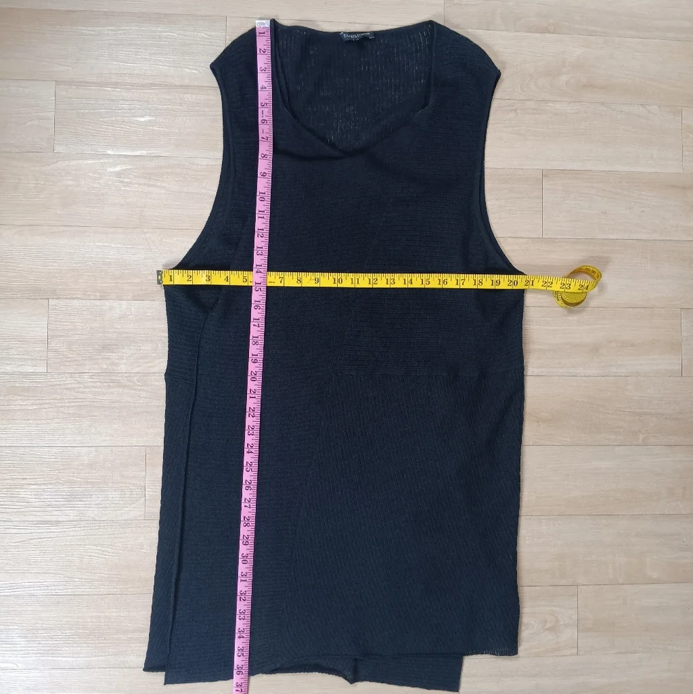 SOLD Eileen Fisher Woman Sz 3X Black Italian Wool Waterfall Open Front Vest - Picture 5 of 6